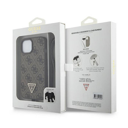 Guess Crossbody 4G Metal Logo - Etui iPhone 15 (brązowy) (GUHCP15SP4TDSCPW)