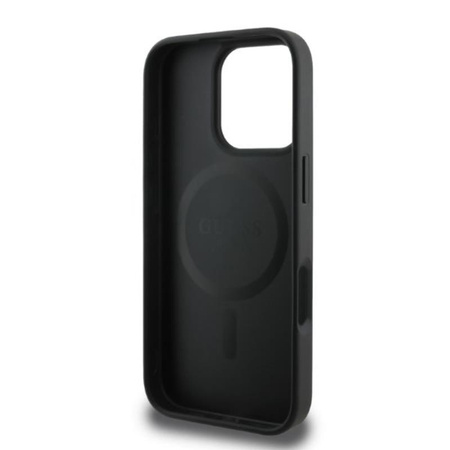 Guess 4G Printed Stripes MagSafe - Etui iPhone 16 Pro Max (czarny) (GUHMP16XP4RPSK)