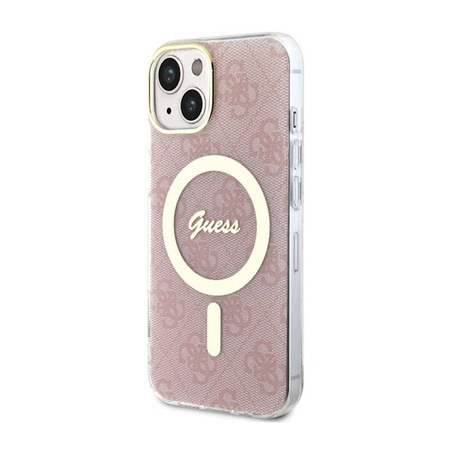 Guess 4G MagSafe - Etui iPhone 14 Plus (Różowy) (GUHMP14MH4STP)