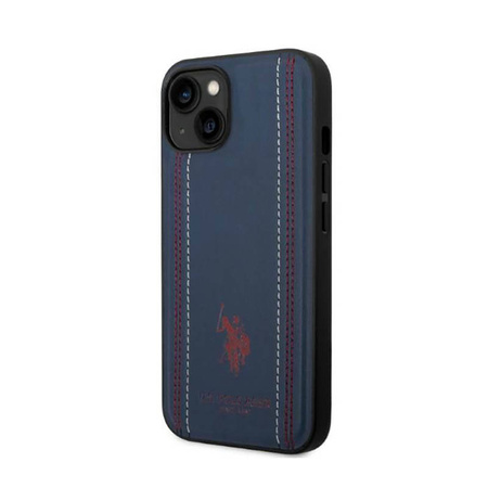 US Polo Assn Leather Stitch - Etui iPhone 14 (granatowy) (USHCP14SPFAV)