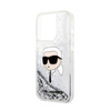 Karl Lagerfeld Liquid Glitter NFT Karl's Head - Etui iPhone 14 Pro (srebrny) (KLHCP14LLNKHCH)