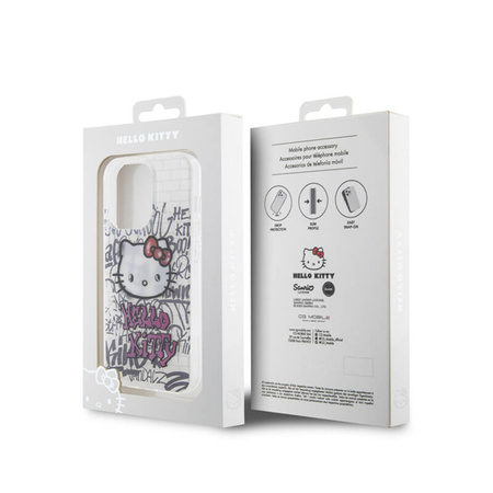 Hello Kitty IML Kitty On Bricks Graffiti - Etui iPhone 14 Pro (biały) (HKHCP14LHDGPHT)