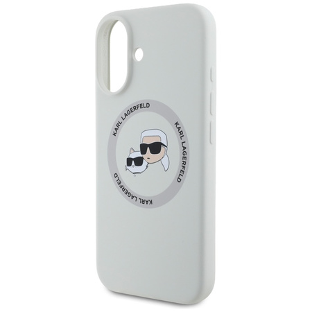Karl Lagerfeld Silicone Double Heads And Circle MagSafe - Etui do iPhone 16 (beżowy) (KLHMP16SSKCHTCE)