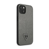 Guess Saffiano Triangle Logo Case – Etui iPhone 14 Plus (srebrny) (GUHCP14MPSATLG)