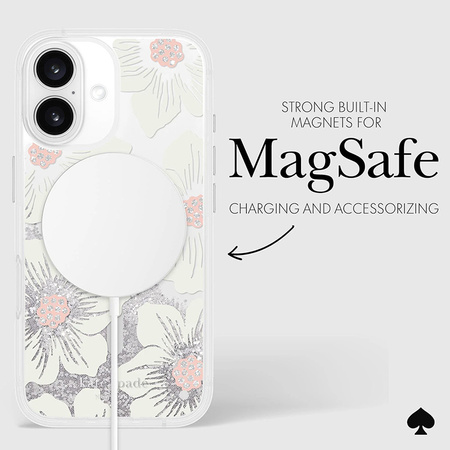 Kate Spade New York Liquid Glitter MagSafe - Etui iPhone 16 (Hollyhock Floral) (KS054600)