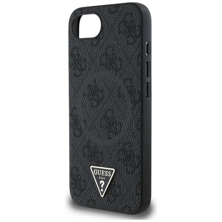 Guess 4G Ring Triangle Logo MagSafe - Etui do iPhone 16e (czarny) (GUHMPSE4P4TDPK)