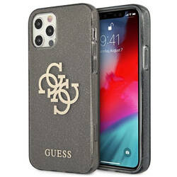 Guess Glitter 4G Big Logo - Etui iPhone 12 Pro Max (czarny) (GUHCP12LPCUGL4GBK)