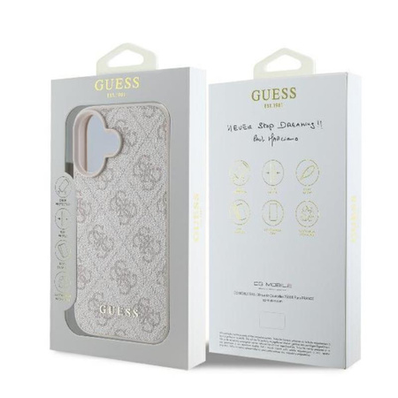 Guess 4G Classic - Etui iPhone 16 Plus (różowy) (GUHCP16MG4GFPI)