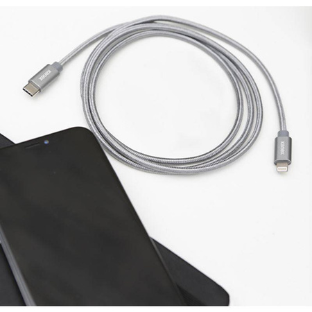 Kanex DuraBraid - Kabel połączeniowy USB-C (Power Delivery) na Lightning certyfikat MFi 1,2 m (Silver) (K157-1528-1MSV)