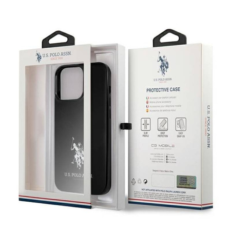US Polo Assn Horses Logo - Etui iPhone 13 Pro Max (czarny) (USHCP13XUMHK)