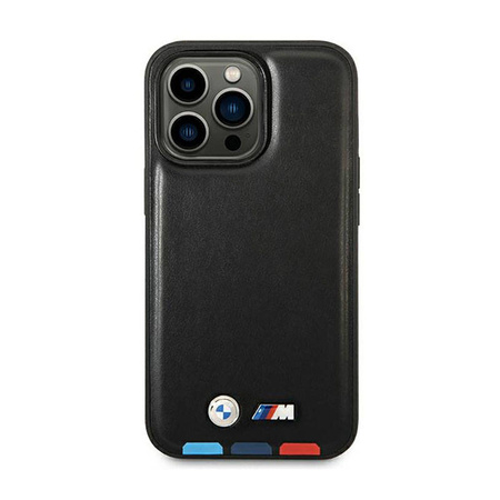 BMW Leather Hot Stamp Tricolor MagSafe – Etui iPhone 14 Pro Max (Czarny) (BMHMP14X22PTDK)