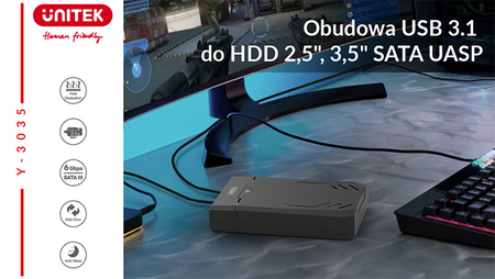 Unitek obudowa USB 3.1 do HDD 2,5", 3,5" SATA UASP (Y-3035)