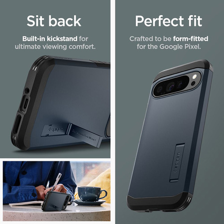 Spigen Tough Armor - Etui do Google Pixel 9 Pro XL (Metal Slate) (ACS07727)