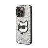 Karl Lagerfeld NFT Glitter Choupette Patch - Etui iPhone 14 Pro (srebrny) (KLHCP14LG2CPS)