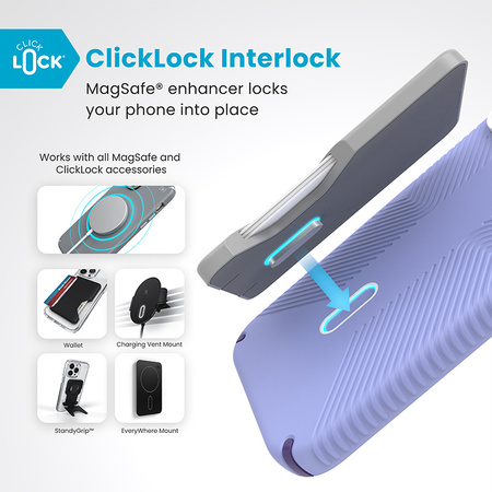 Speck Presidio2 Grip ClickLock & MagSafe - Etui iPhone 16 Pro Max (Future Lavender / Cassis Purple / White) (150725-3251)