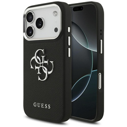 Guess Grained Big 4G Classic Logo - Etui iPhone 17 Pro (czarny) (GUHCP17LPG4SMCEK)