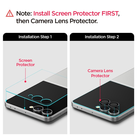 Spigen Optik Pro HD GLAS.TR EZ Fit Camera Protector 2-Pack - Szkło ochronne na obiektyw do Samsung Galaxy Z Flip 7 (Czarny) (AGL09587)