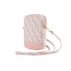 Guess Zip GCube Bottom Stripe - Torebka na telefon (różowy) (GUWBZPGCSPGP)