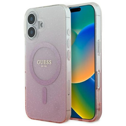 Guess IML Glitter Gradient MagSafe - Etui iPhone 16 Plus (różowy) (GUHMP16MHGRCELP)