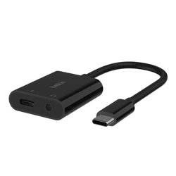 Belkin Adapter USB-C na audio 3,5 mm + ładowanie USB-C, czarny (NPA004BTBK)