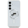 Karl Lagerfeld Button Karl & Choupette Heads Printed Logo MagSafe - Etui Samsung Galaxy S25 (biały) (KLHMS25SHLSKCH)