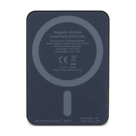 Mercedes Stars Pattern MagSafe - Power Bank indukcyjny 3000 mAh 5W MagSafe (czarny) (MEPB3KMESTK)