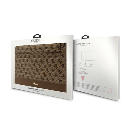 Guess 4G Stripe Metal Logo Computer Sleeve - Etui na notebooka 14" (Brązowy) (GUCS14PS4SGW)