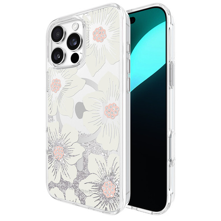 Kate Spade New York Liquid Glitter MagSafe - Etui iPhone 16 Pro Max (Hollyhock Floral) (KS054616)