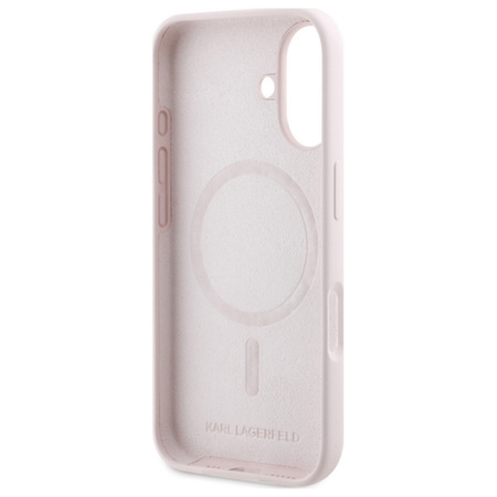 Karl Lagerfeld Silicone Double Heads Print MagSafe - Etui iPhone 16 (różowy) (KLHMP16SSKCHPPLP)
