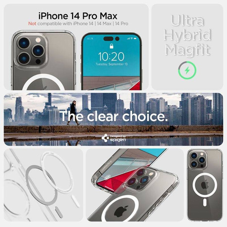 Spigen Ultra Hybrid Mag MagSafe – Etui do iPhone 14 Pro Max (Biały) (ACS04825)