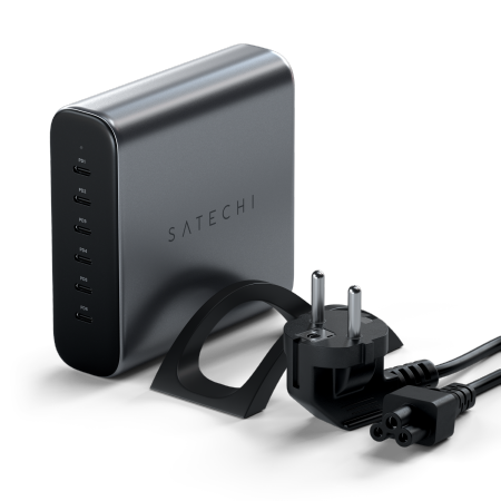 Satechi 6-Port GaN Charger - ładowarka 200W PD GaN (6x USB-C) - gwiezdna szarość (ST-C200GM-EU)