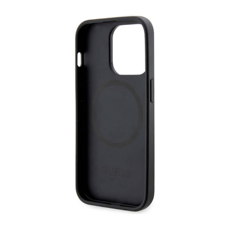Guess 4G Printed Stripes MagSafe - Etui iPhone 14 Pro Max (Czarny) (GUHMP14XP4RPSK)