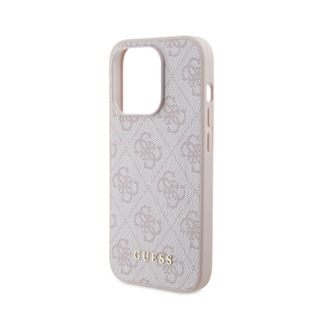 Guess 4G Metal Gold Logo - Etui iPhone 15 Pro (różowy) (GUHCP15LG4GFPI)