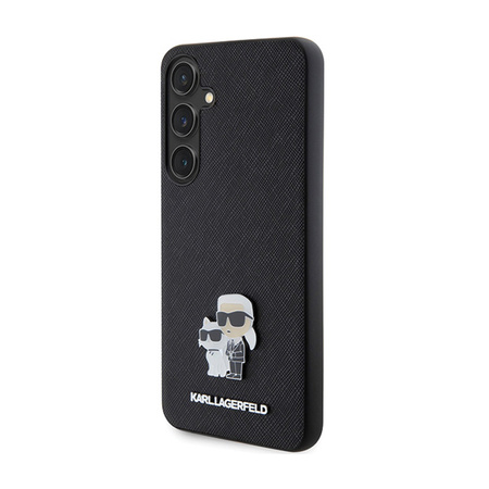 Karl Lagerfeld Saffiano Karl & Choupette Metal Pin - Etui Samsung Galaxy S24 (czarny) (KLHCS24SPSAKCMPK)