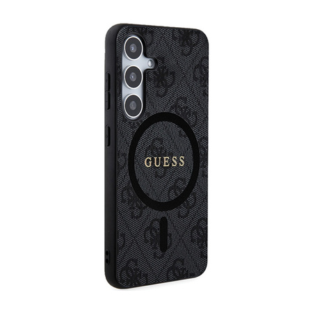 Guess 4G Collection Leather Metal Logo MagSafe - Etui Samsung Galaxy S24 (czarny) (GUHMS24SG4GFRK)