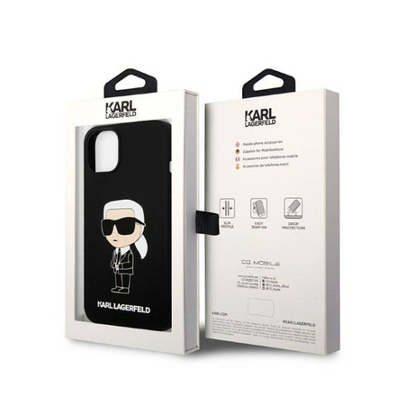 Karl Lagerfeld Silicone NFT Ikonik - Etui iPhone 14 Plus (czarny) (KLHCP14MSNIKBCK)
