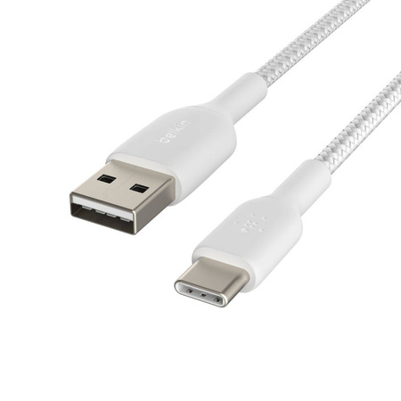 Belkin kabel pleciony USB-C/USB-A M/M 2M - biały (CAB002BT2MWH)