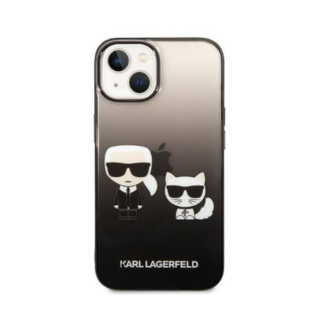 Karl Lagerfeld Gradient Ikonik Karl & Choupette - Etui iPhone 14 Plus (czarny) (KLHCP14MTGKCK)