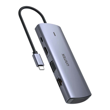 Unitek Hub 9w1 USB C Gigabit Ethernet HDMI VGA 3x USB A czytnik kart PD 100W (D1113A)