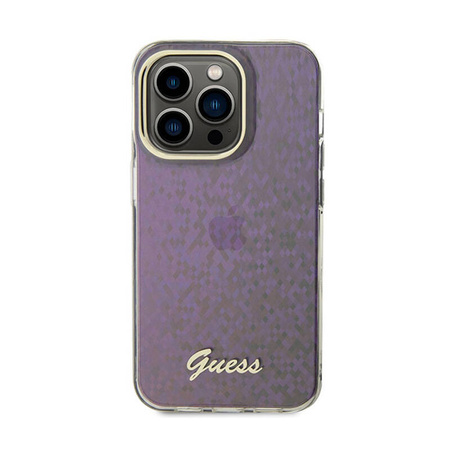 Guess IML Faceted Mirror Disco Iridescent - Etui iPhone 15 Pro (różowy) (GUHCP15LHDECMP)