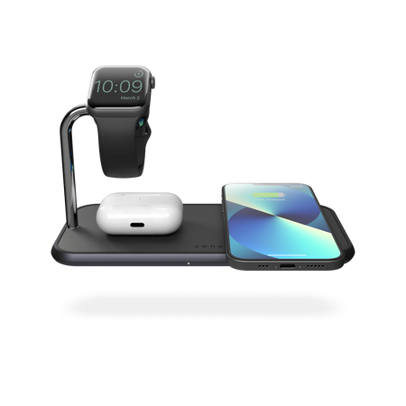 ZENS Dual+Watch - aluminiowa ładowarka bezprzewodowa do dwóch urządzeń oraz Apple Watch - czarna (ZEDC05B/00)