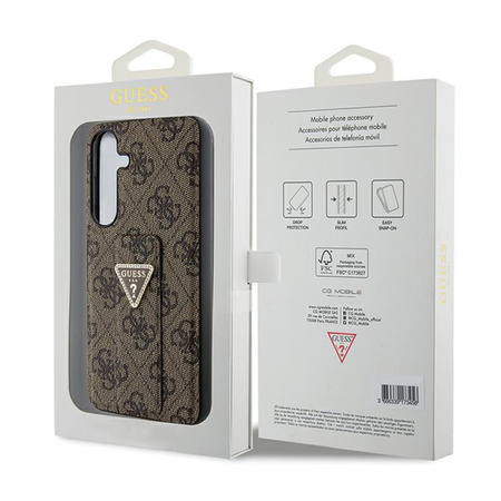 Guess Grip Stand 4G Triangle Strass Logo - Etui Samsung Galaxy S24 (brązowy) (GUHCS24SPGS4TDW)