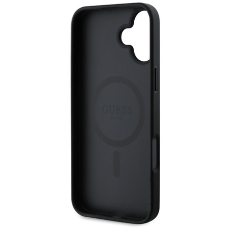 Guess Saffiano Classic Logo MagSafe - Etui iPhone 16 Plus (czarny) (GUHMP16MPSAHMCK)