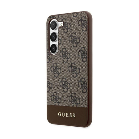 Guess 4G Bottom Stripe Metal Logo Collection - Etui Samsung Galaxy S24+ (brązowy) (GUHCS24MG4GLBR)