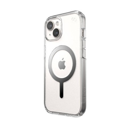 Speck Presidio Perfect-Clear MagSafe - Etui iPhone 16e / iPhone 15 / iPhone 14 / iPhone 13 (Clear / Chrome Finish / Serene Silver) (150553-3240)