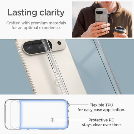 Spigen Ultra Hybrid - Etui do Google Pixel 9 / 9 Pro (Crystal Clear) (ACS07687)