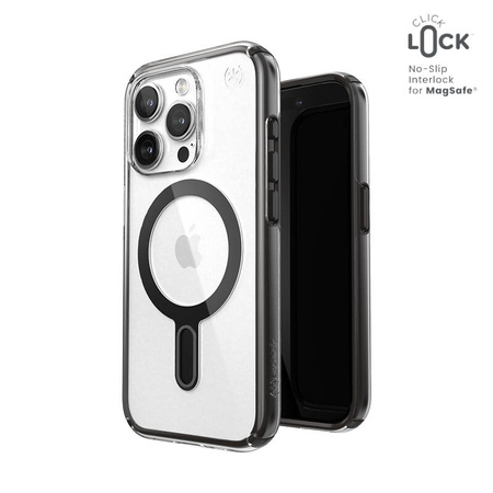 Speck Presidio Perfect-Clear ClickLock & Magsafe - Etui iPhone 15 Pro (Clear / Frosted Black / Slate Grey) (150449-3233)