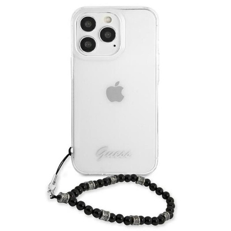Guess Black Pearl Strap - Etui iPhone 13 Pro Max (przezroczysty) (GUHCP13XKPSBK)