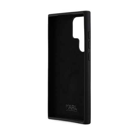 Karl Lagerfeld Silicone Ikonik Metal Pin - Etui Samsung Galaxy S24 Ultra (czarny) (KLHCS24LSMHKNPK)