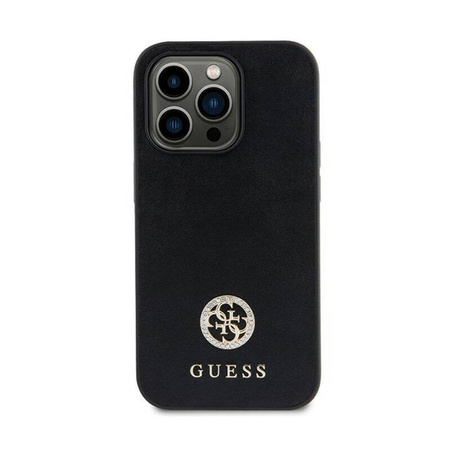 Guess 4G Strass Metal Logo - Etui iPhone 15 Plus (czarny) (GUHCP15MPS4DGPK)